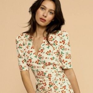 Rouje Gabin dress, FR34, in rare cherry print